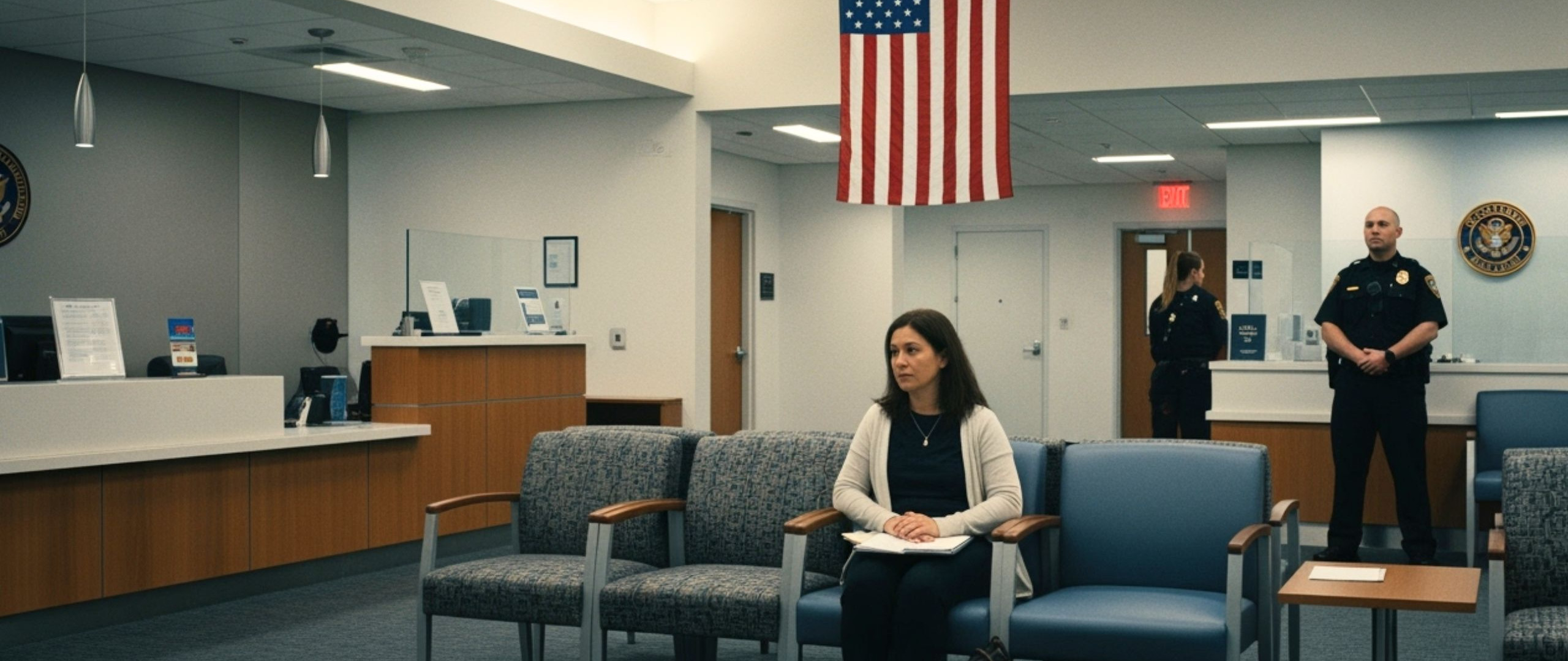 Warten auf das Interview im US-Konsulat